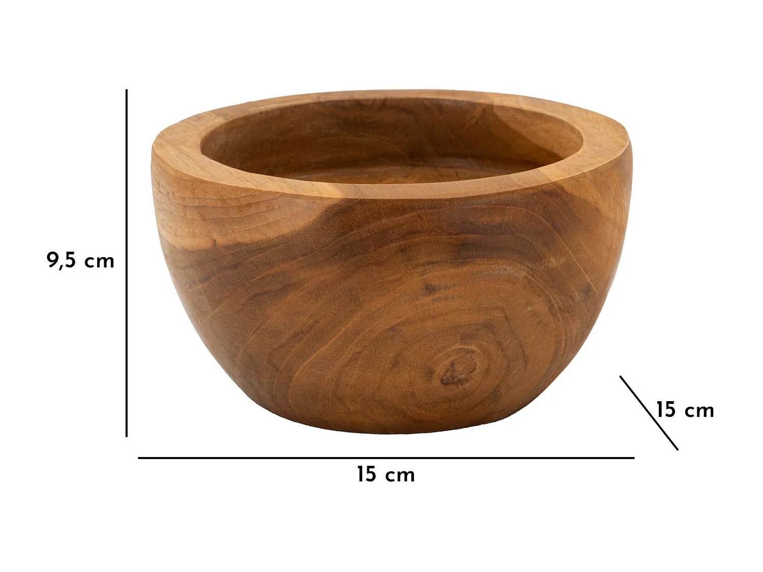 Vide-Poche en Teck "Erusi" 15cm Naturel