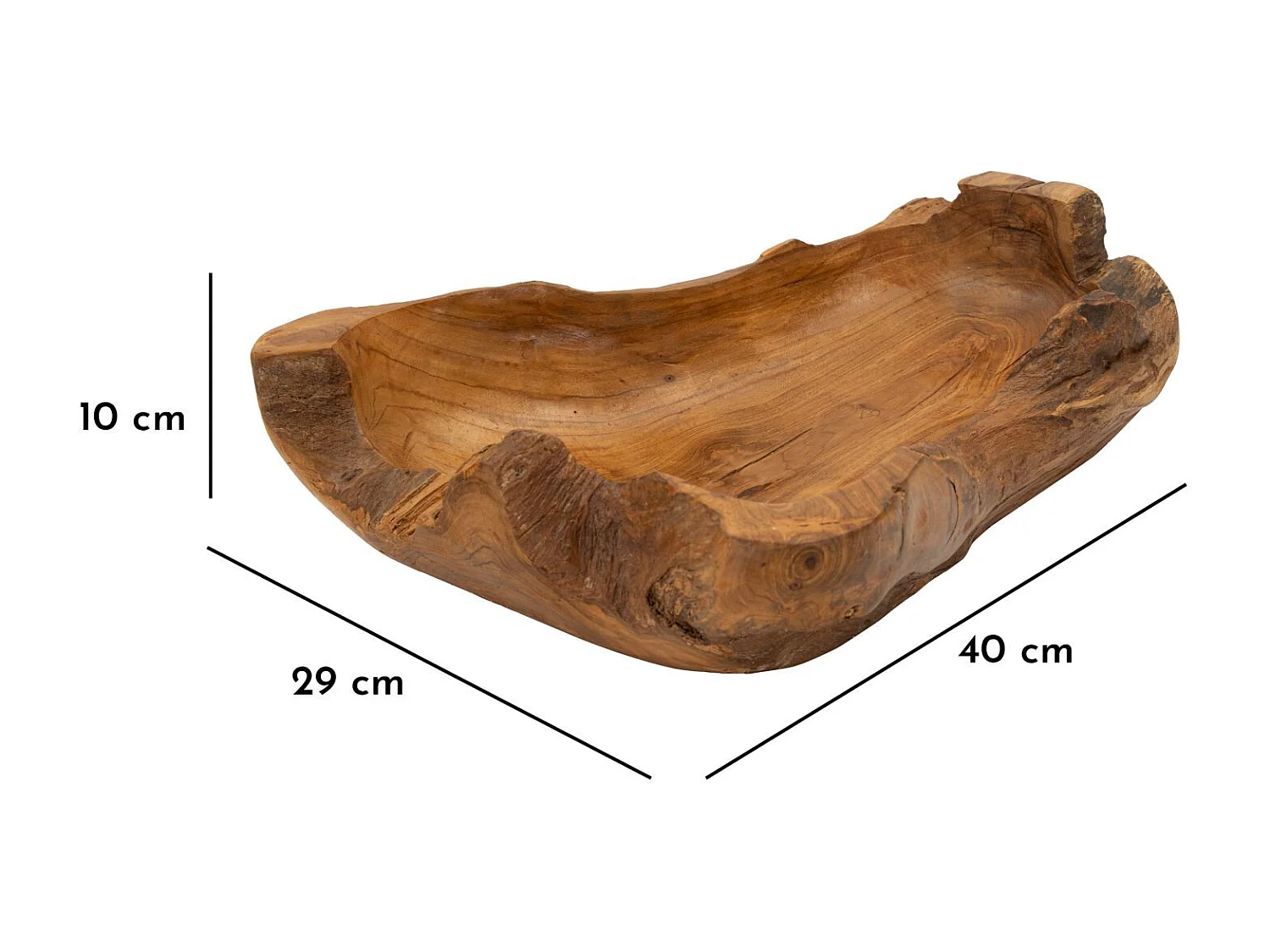 Svuotatasche in legno marrone cm 29x40x10