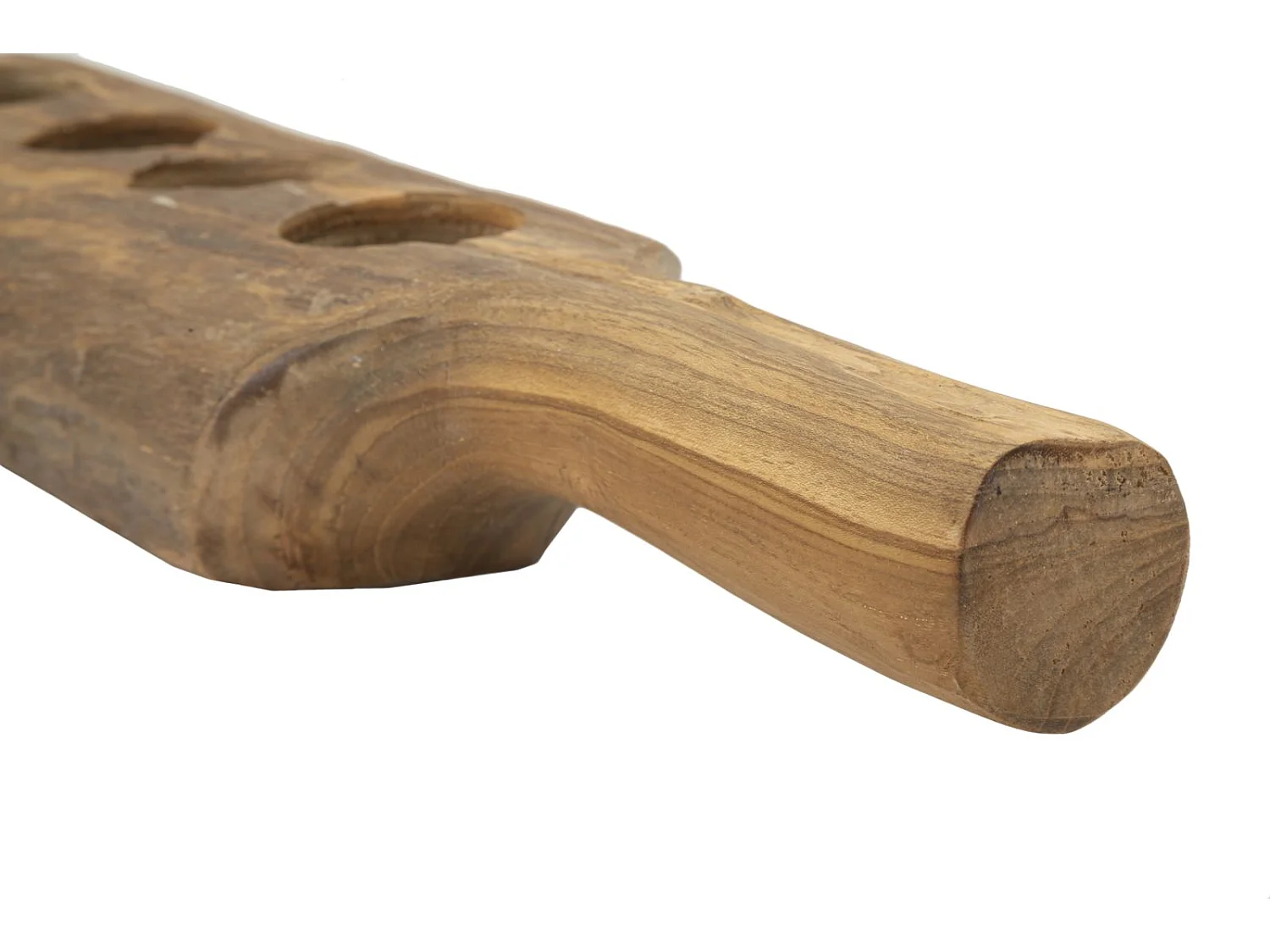 Portacandele in legno marrone cm 51x14x6