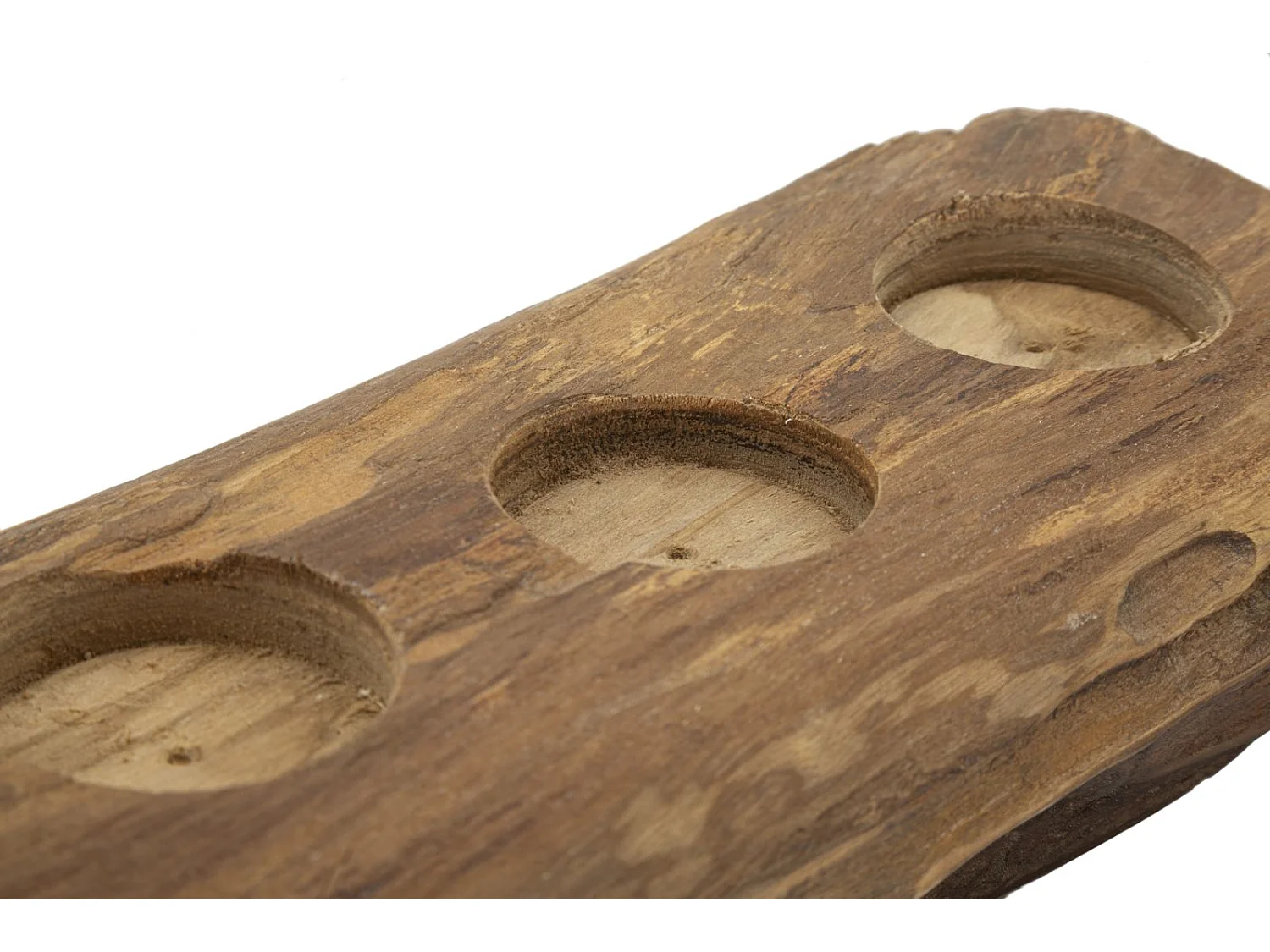 Bougeoir en Bois "Teck" 51cm Marron