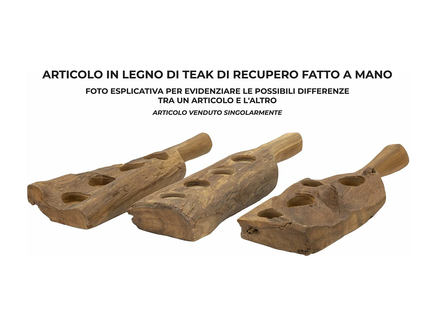 Bougeoir en Bois "Teck" 51cm Marron