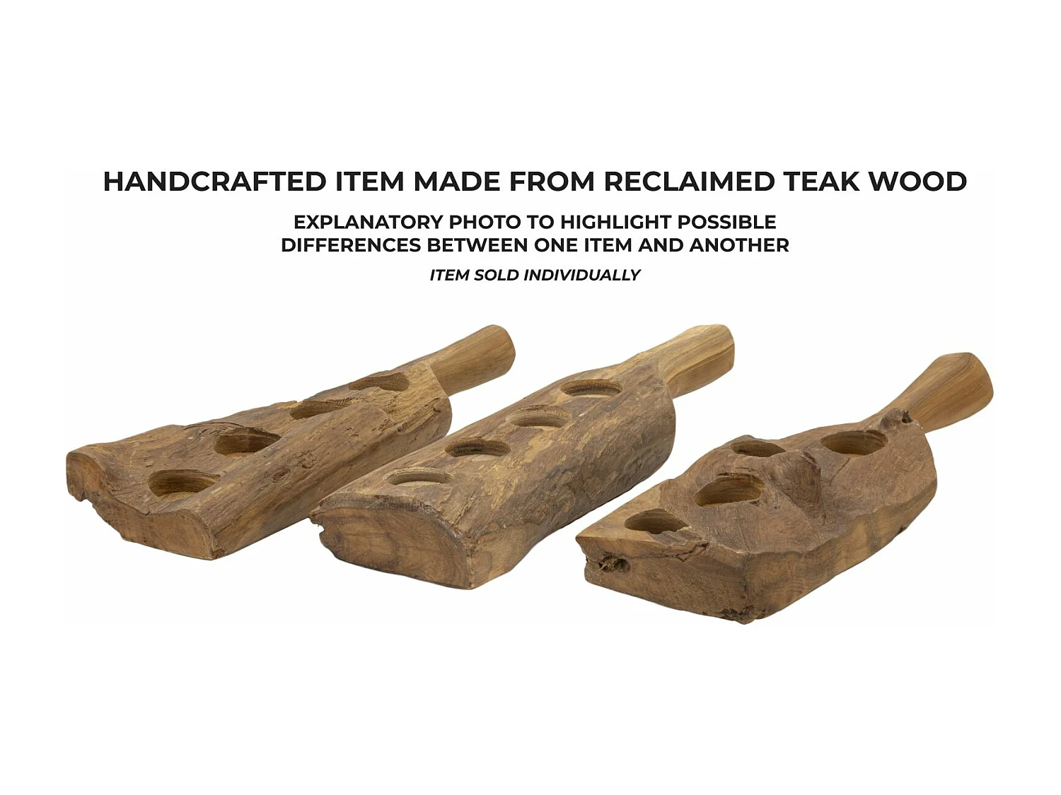 Bougeoir en Bois "Teck" 51cm Marron