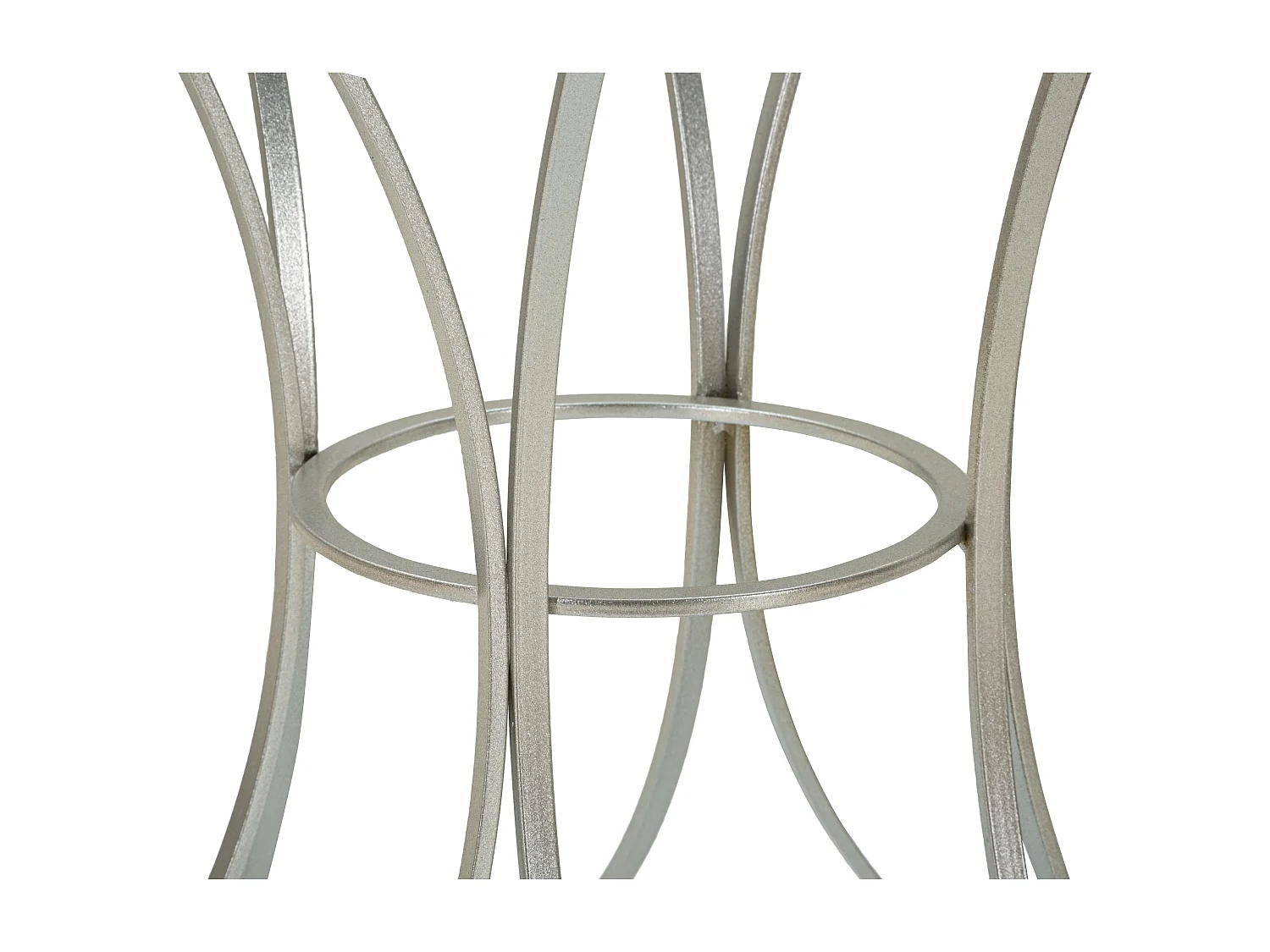 Tavolinetto in metallo argentato cm Ø 56x68