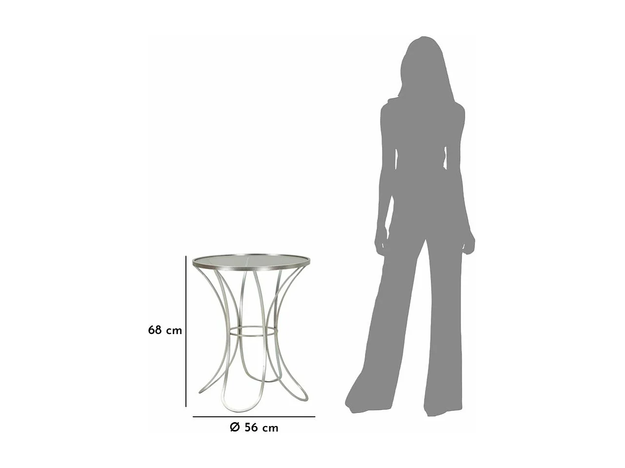 Table d'Appoint en Métal "Trixy" 68cm Argent