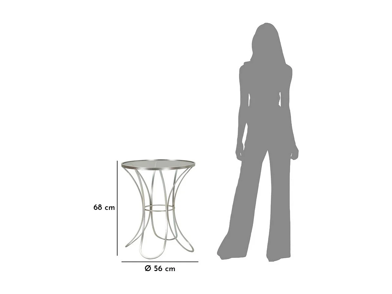 Table d'Appoint en Métal "Trixy" 68cm Argent