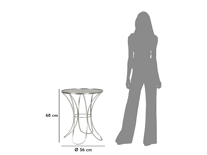 Table d'Appoint en Métal "Trixy" 68cm Argent