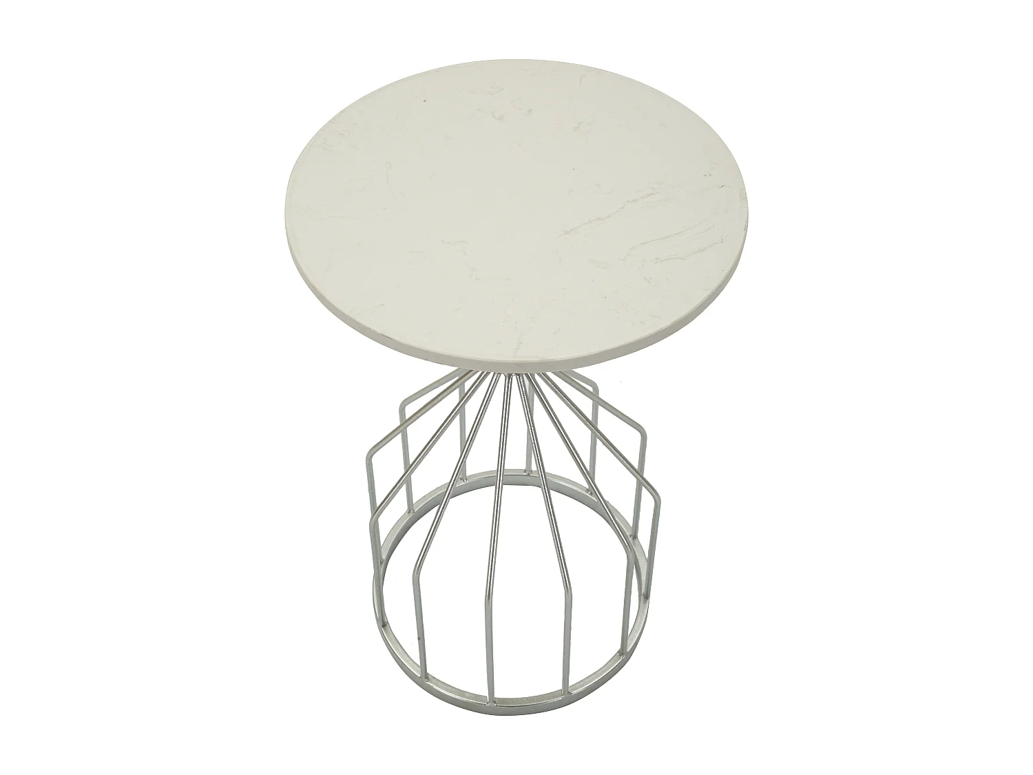 Table d'Appoint en Marbre "Cup" 58cm Argent