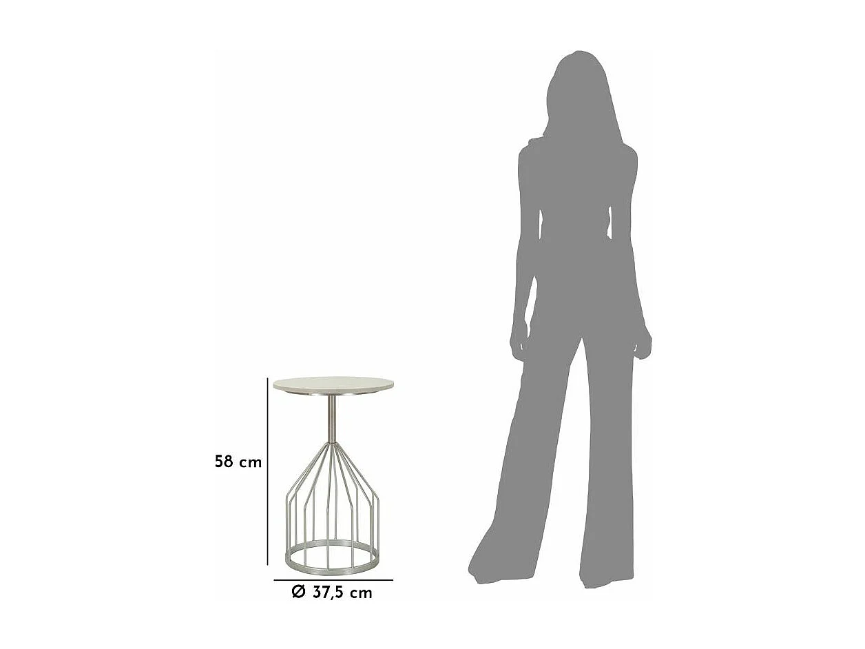 Table d'Appoint en Marbre "Cup" 58cm Argent