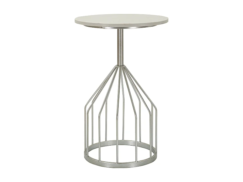 Table d'Appoint en Marbre "Cup" 58cm Argent