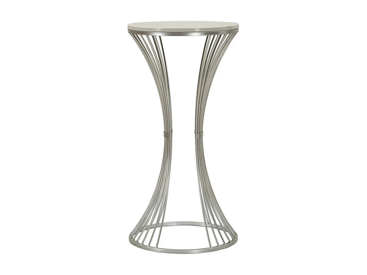 Table d'Appoint en Marbre "Funnel" 79cm Argent