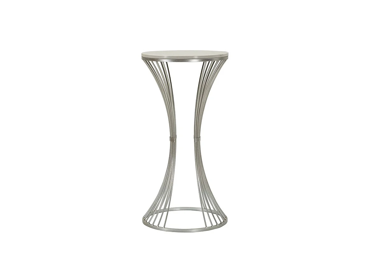 Beistelltisch aus Metall silberfarben Ø 40x79 cm