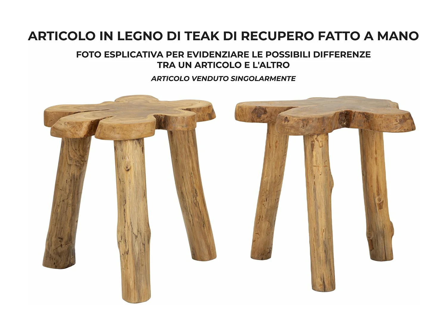 Table d'Appoint en Bois "Bintang" 50cm Naturel