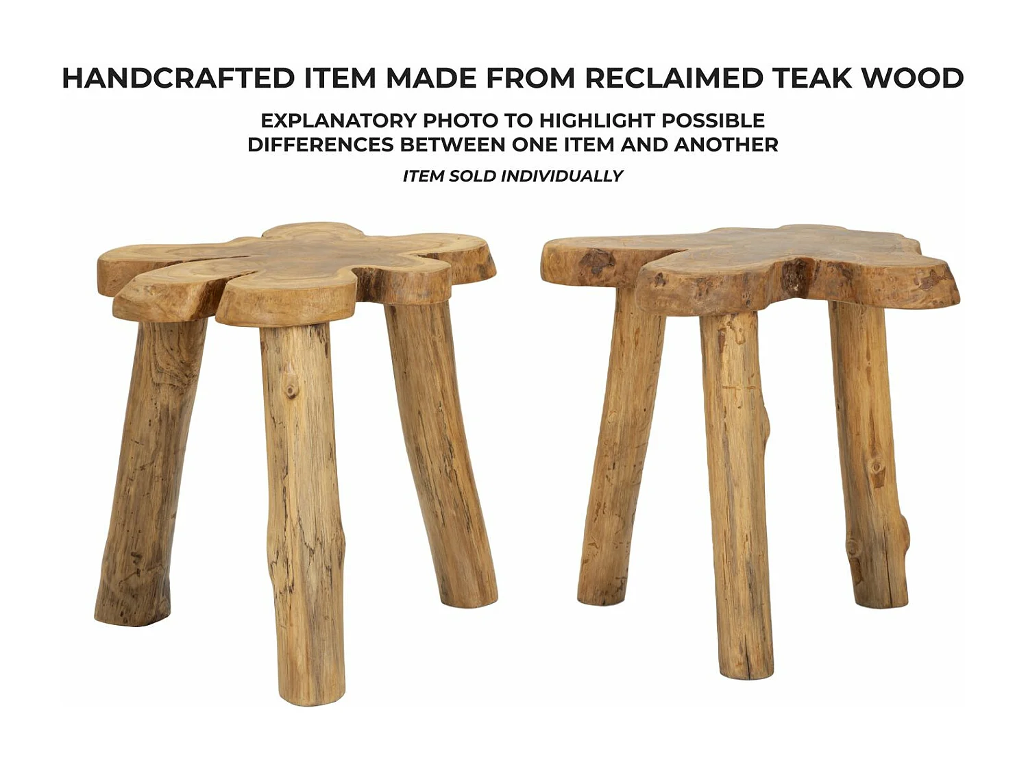 Table d'Appoint en Bois "Bintang" 50cm Naturel