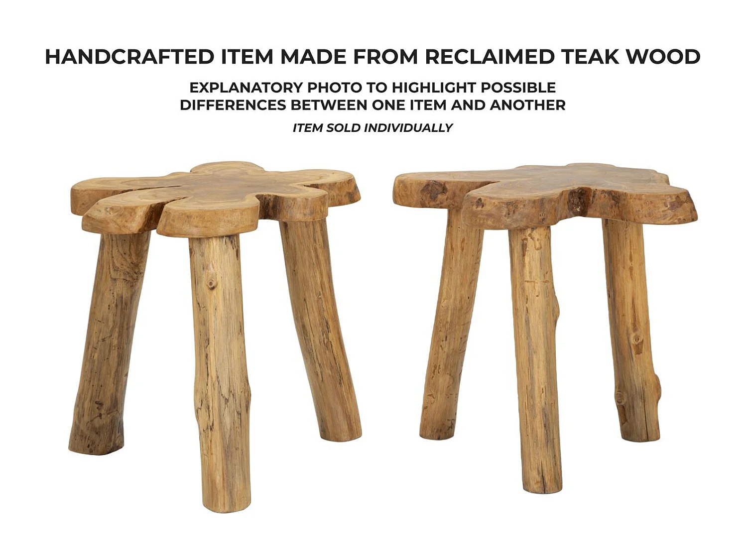 Table d'Appoint en Bois "Bintang" 50cm Naturel