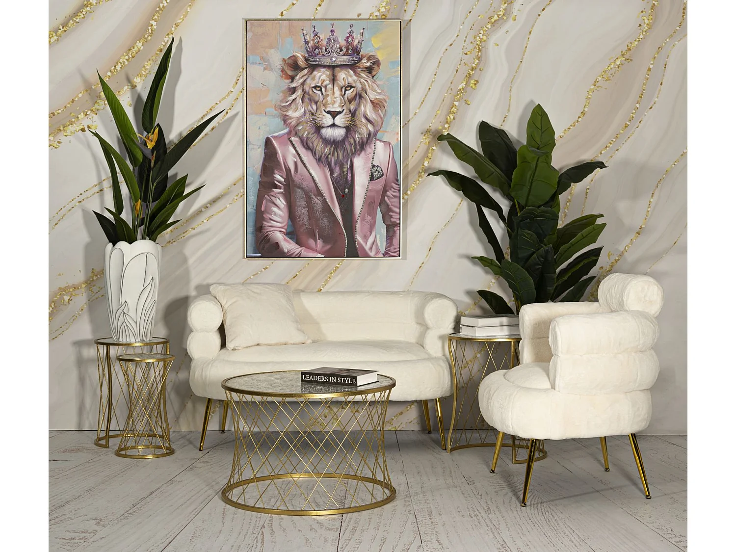 Lot de 4 Tables d'Appoint Design "Noah" 70cm Or