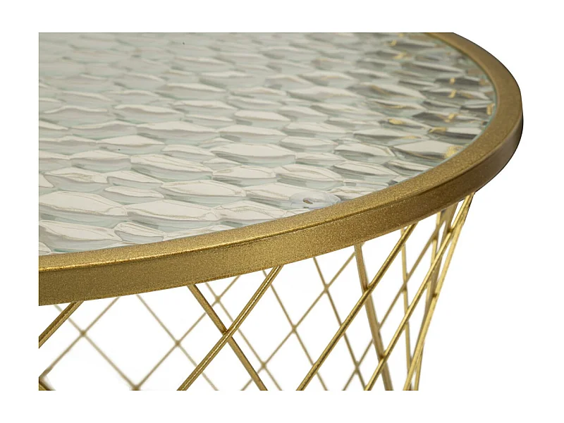 Gouden metalen salontafels, set van 4, Ø 70x45 cm, 47x54,5 cm, 36x50 cm, 28x45 cm