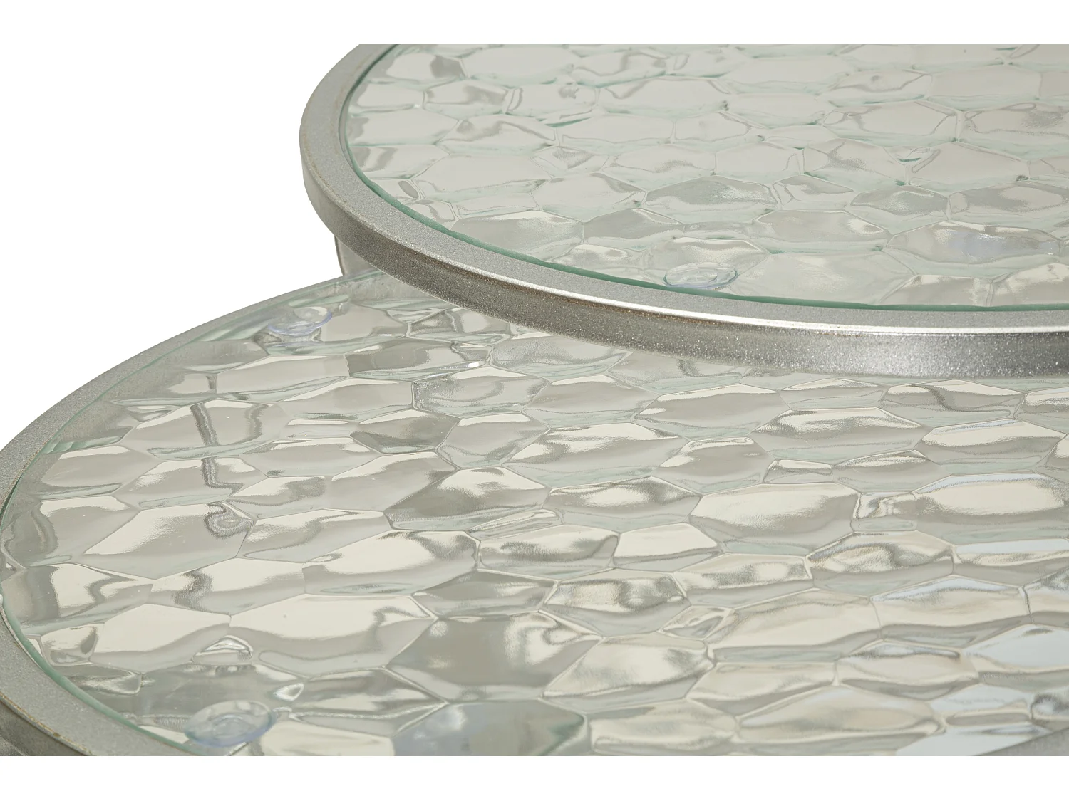 Lot de 4 Tables d'Appoint Design "Noah" 70cm Argent