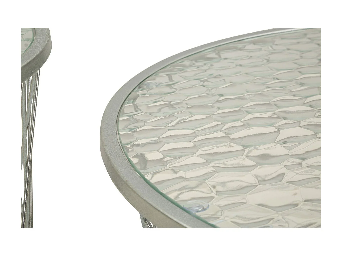 Lot de 4 Tables d'Appoint Design "Noah" 70cm Argent