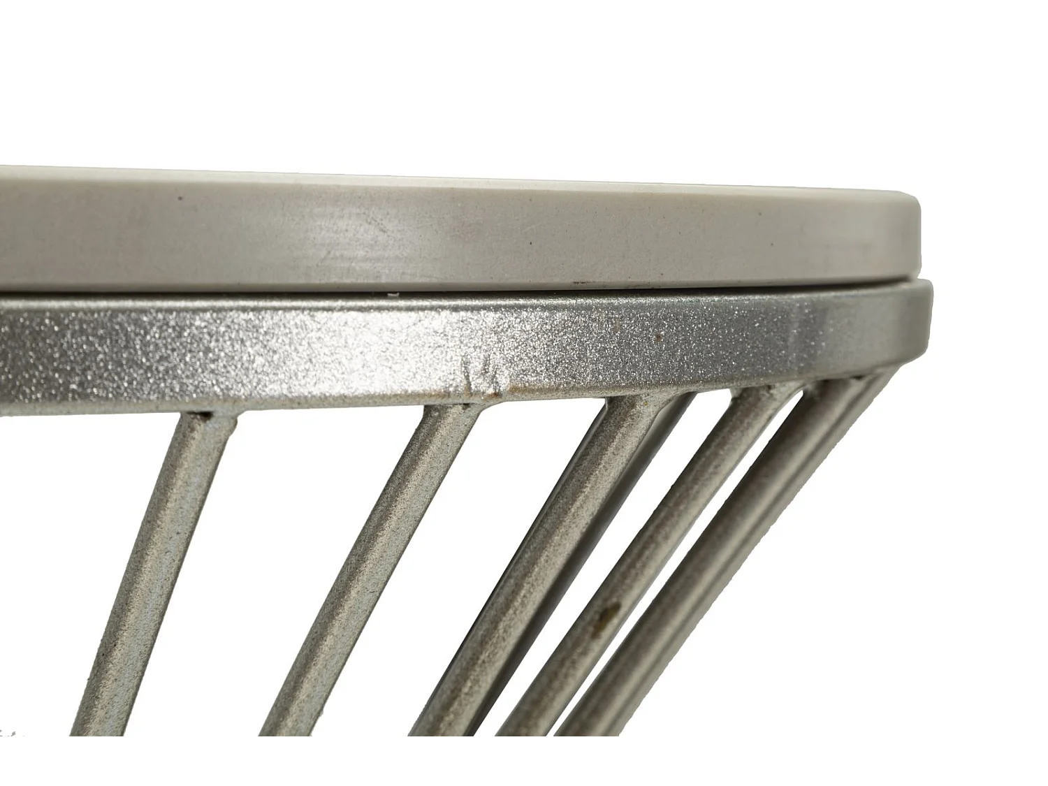 Tavolinetto in metallo argentato cm Ø 50x100