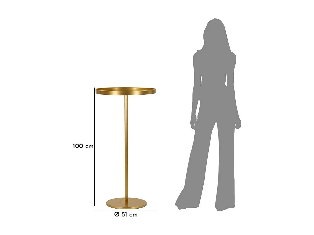 Table d'Appoint en Métal "Doha" 100cm Or