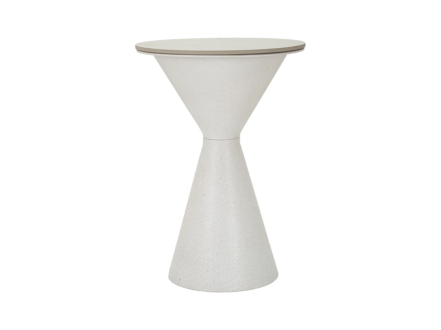 Table Basse WHITE DOUBLE - Plateau céramique marbré et base en fer - Ø 44,5 cm x H 63 cm - Matériaux fer et céramique, design élégant.