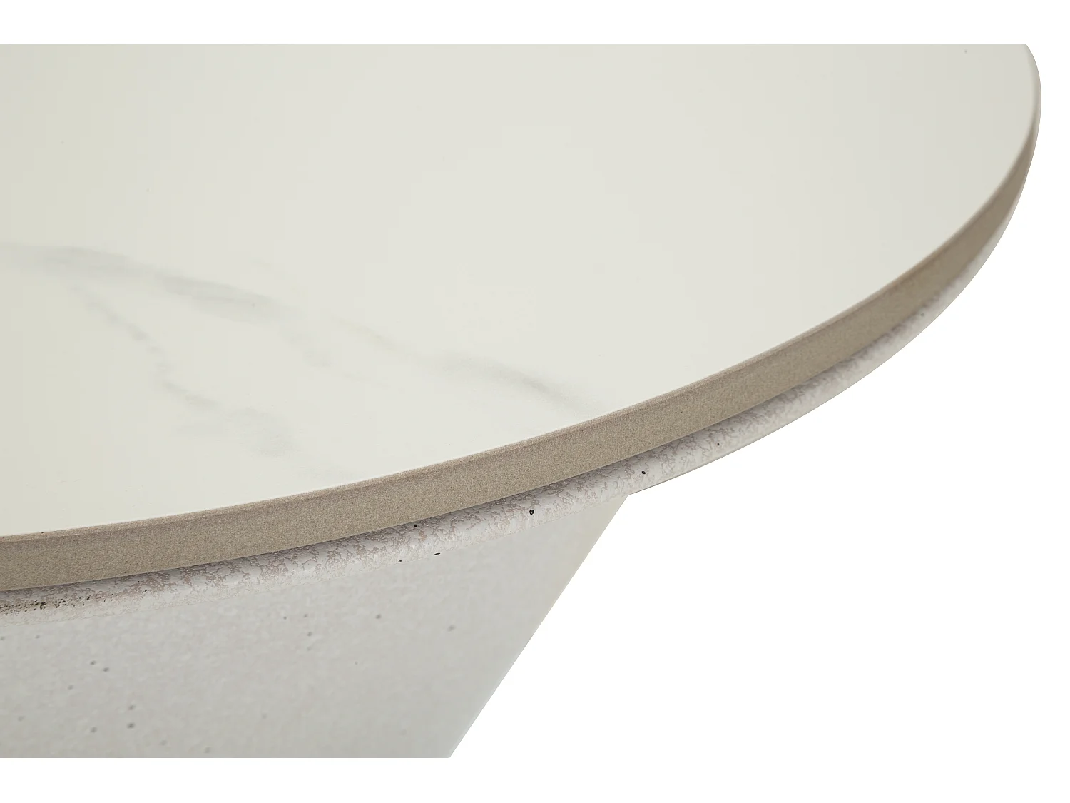 Table d'Appoint Effet Marbre "Alana" 63cm Blanc