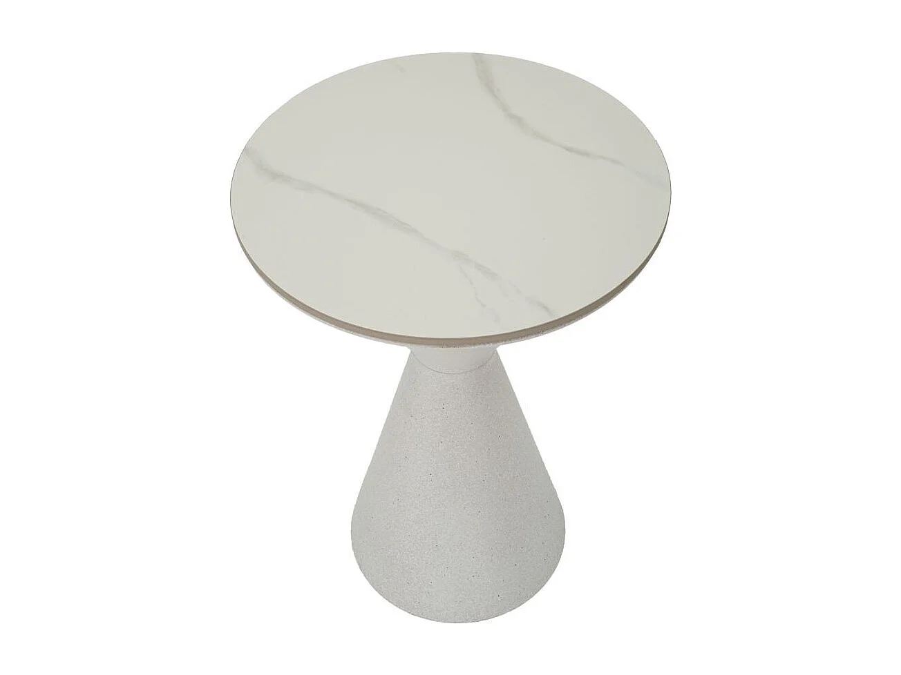 Table d'Appoint Effet Marbre "Alana" 63cm Blanc