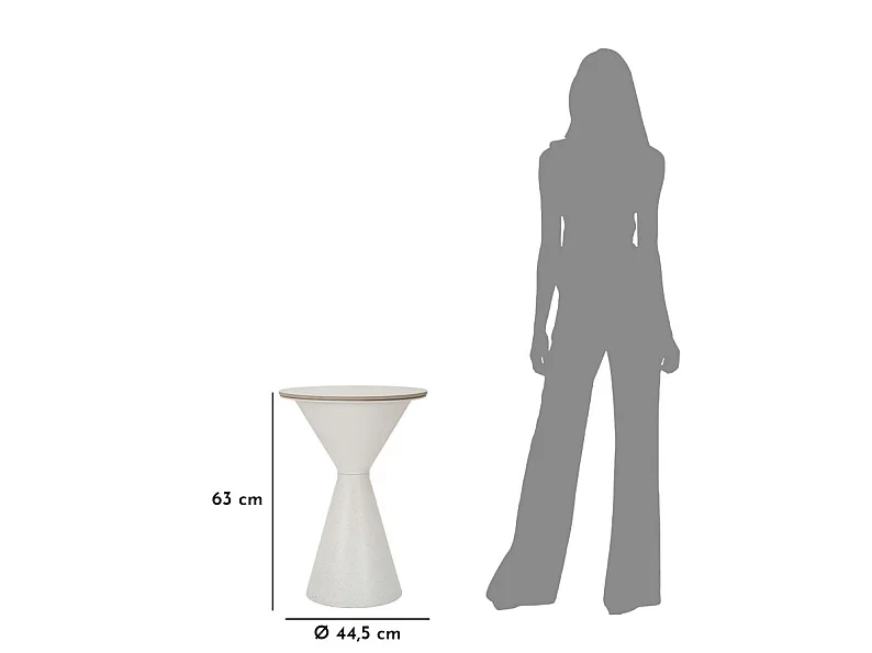 Beistelltisch aus Metall weiß Ø 44,5x63 cm