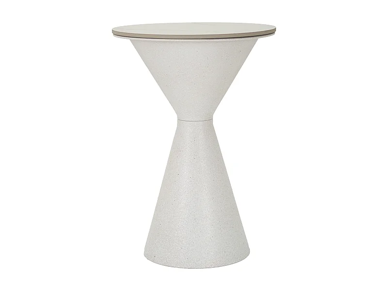 Table d'Appoint Effet Marbre "Alana" 63cm Blanc