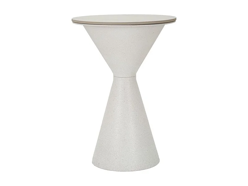 Table d'Appoint Effet Marbre "Alana" 63cm Blanc