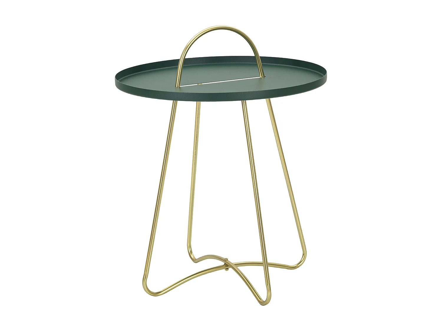 Table d'Appoint Design "Grent" 59cm Vert & Or