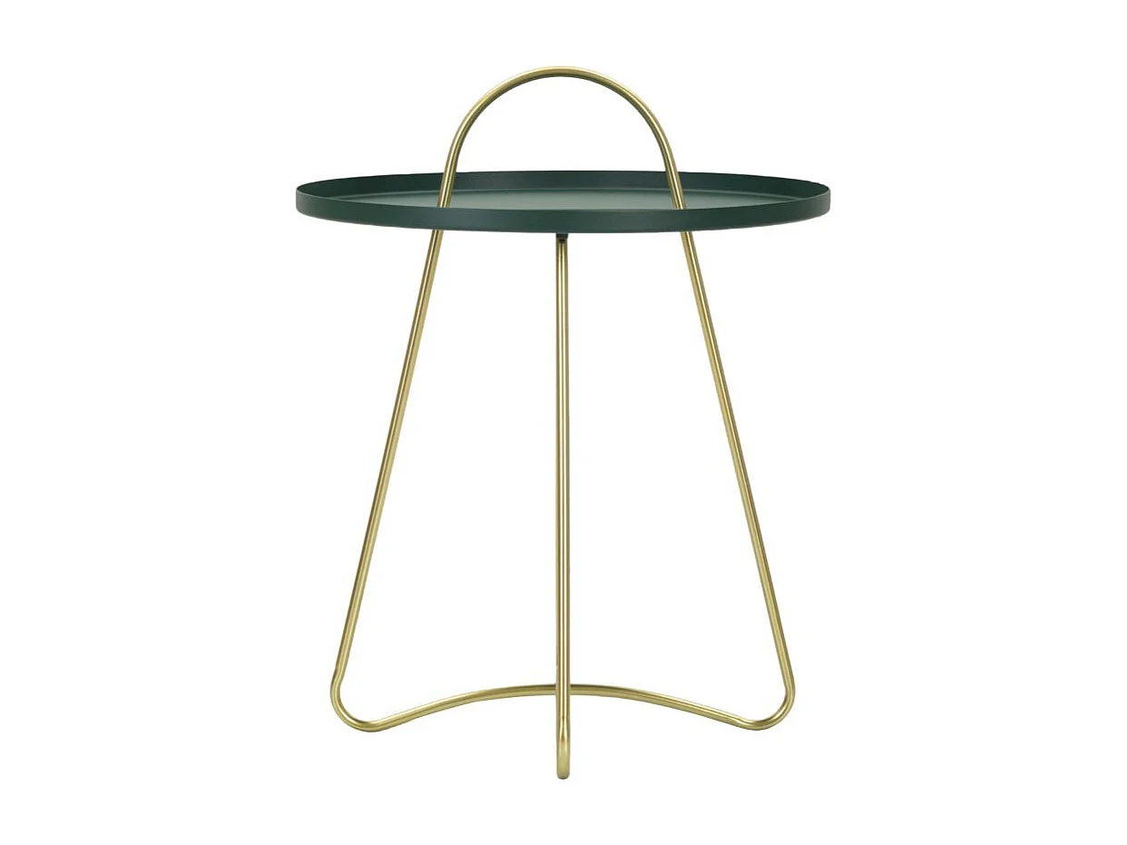 Table d'Appoint Design "Grent" 59cm Vert & Or