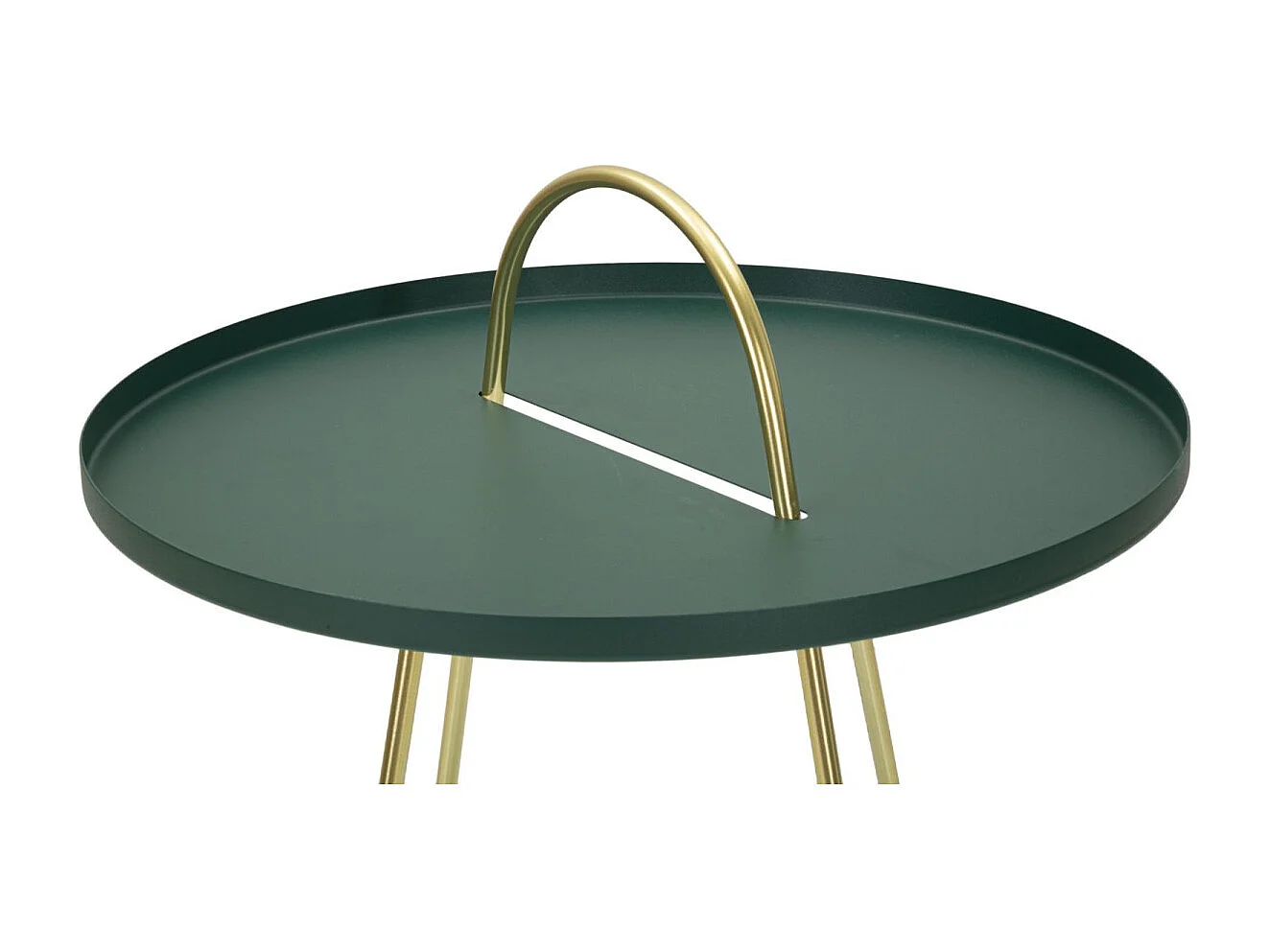 Table d'Appoint Design "Grent" 59cm Vert & Or
