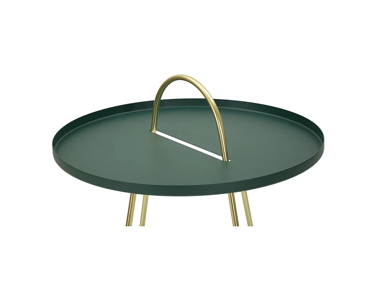Table d'Appoint Design "Grent" 59cm Vert & Or