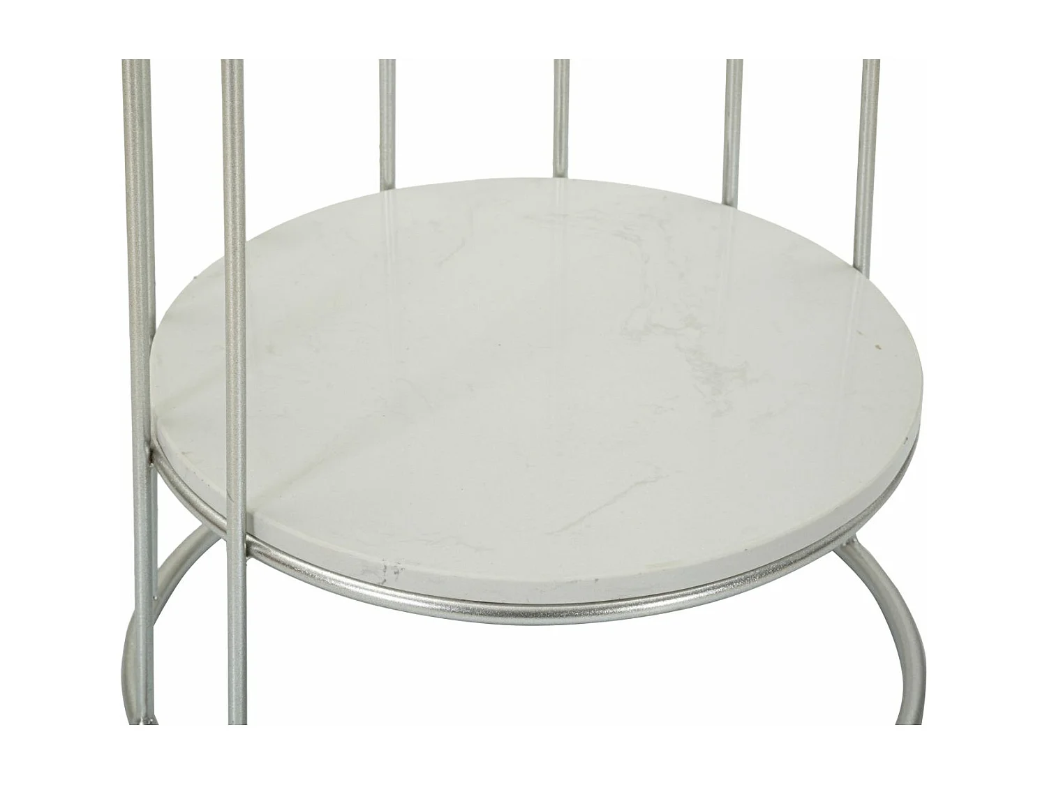 Tavolinetto in metallo argentato cm Ø 40x76