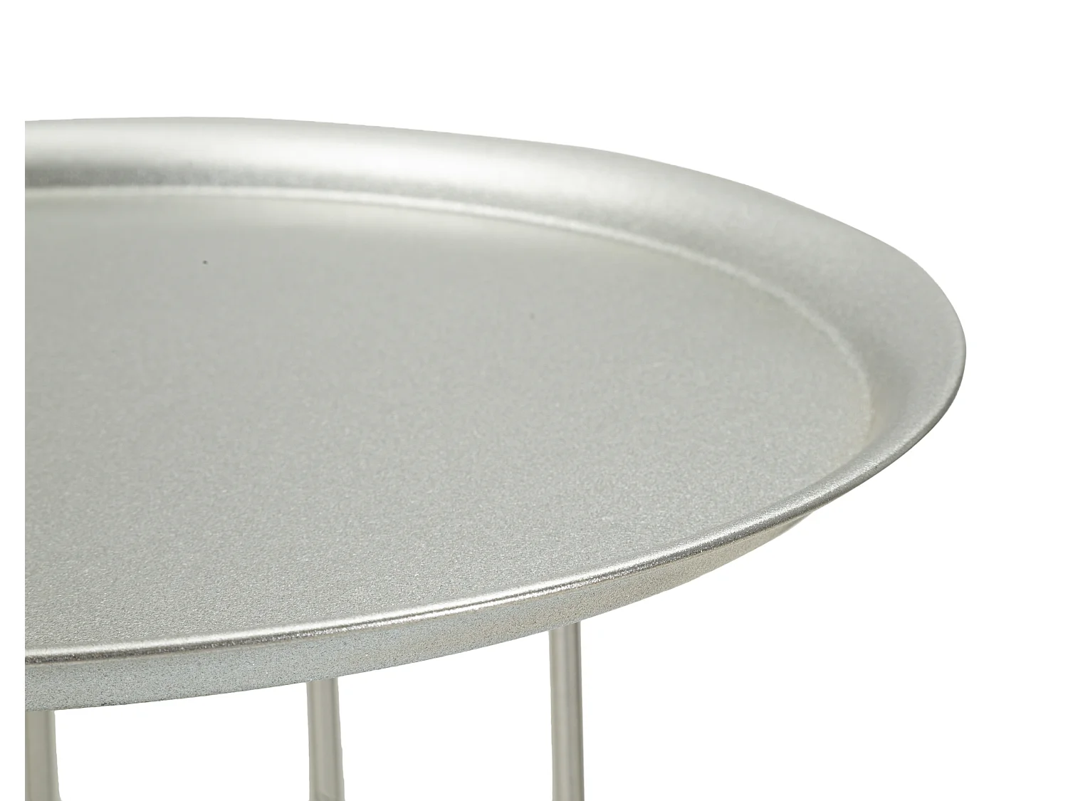 Table d'Appoint Avec Étagère en Marbre "Tower" 76cm Argent