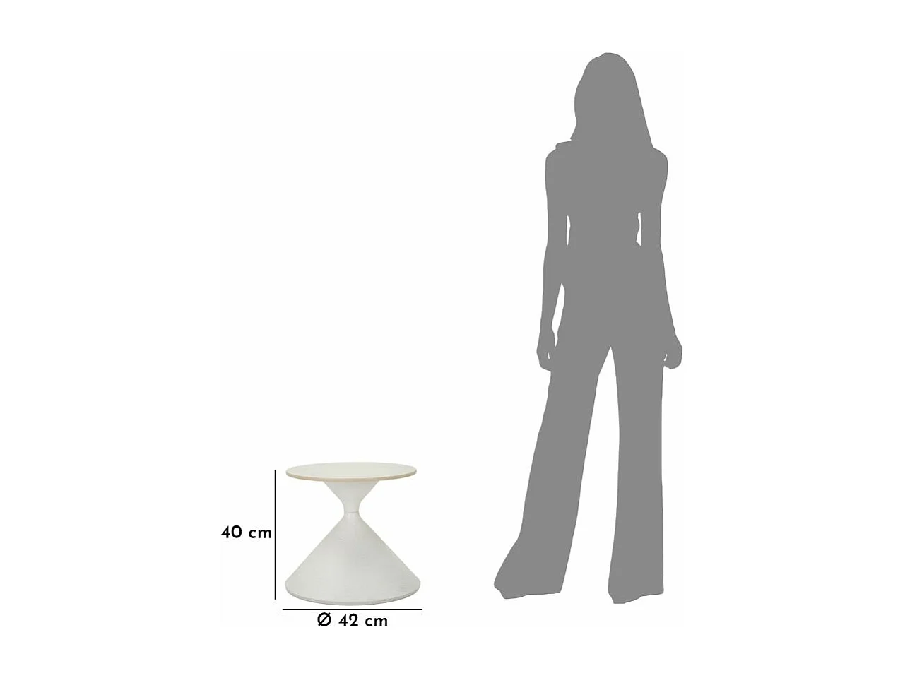 Tavolinetto in metallo bianco cm Ø 42x40