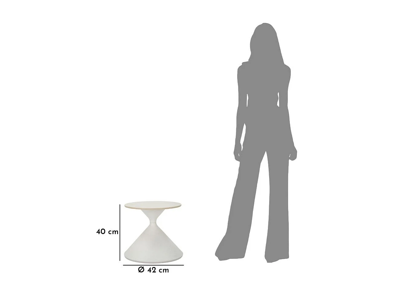 Table d'Appoint Effet Marbre "Alba" 45cm Blanc