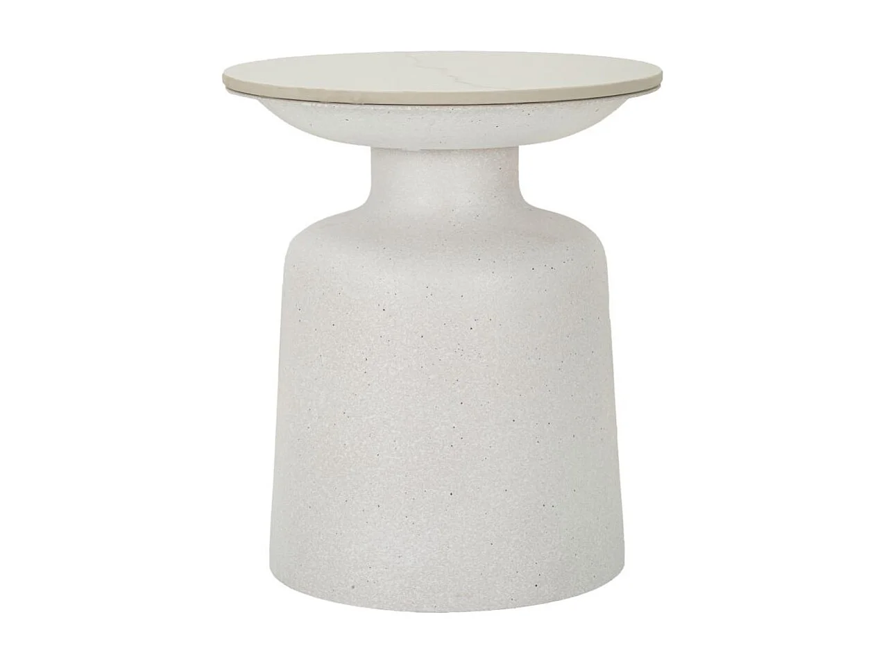 Table d'Appoint Effet Marbre "Aria" 47cm Blanc