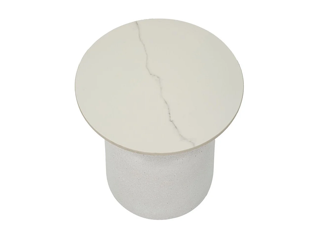 Table d'Appoint Effet Marbre "Aria" 47cm Blanc