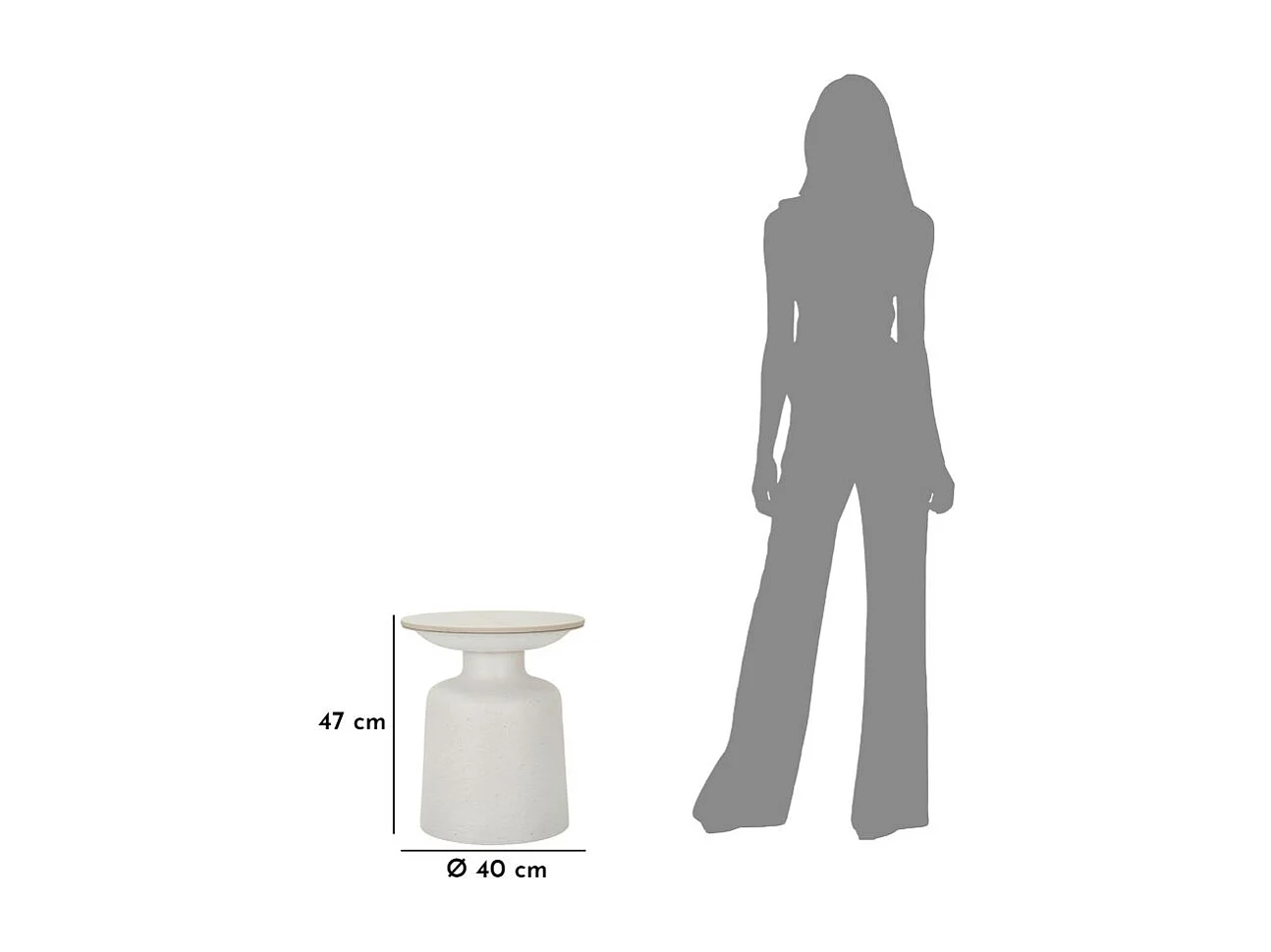 Table d'Appoint Effet Marbre "Aria" 47cm Blanc