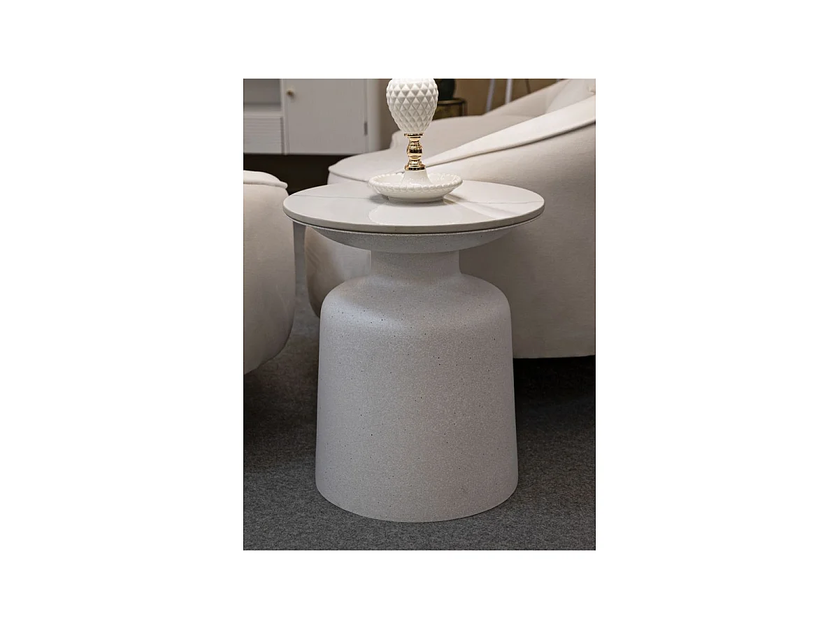 Witte metalen salontafel Ø 40x47 cm