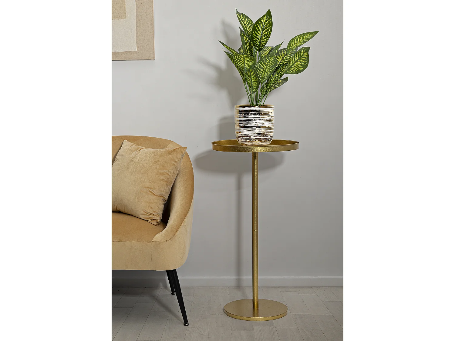 Table d'Appoint en Métal "Doha" 80cm Or