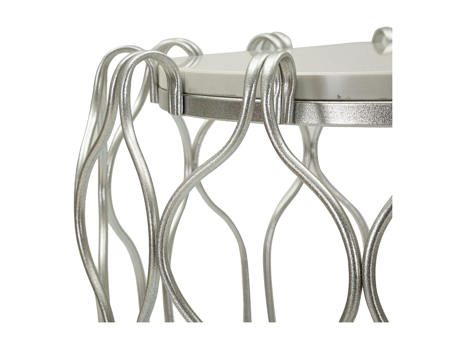 Table d'Appoint en Marbre "Hook" 61cm Argent