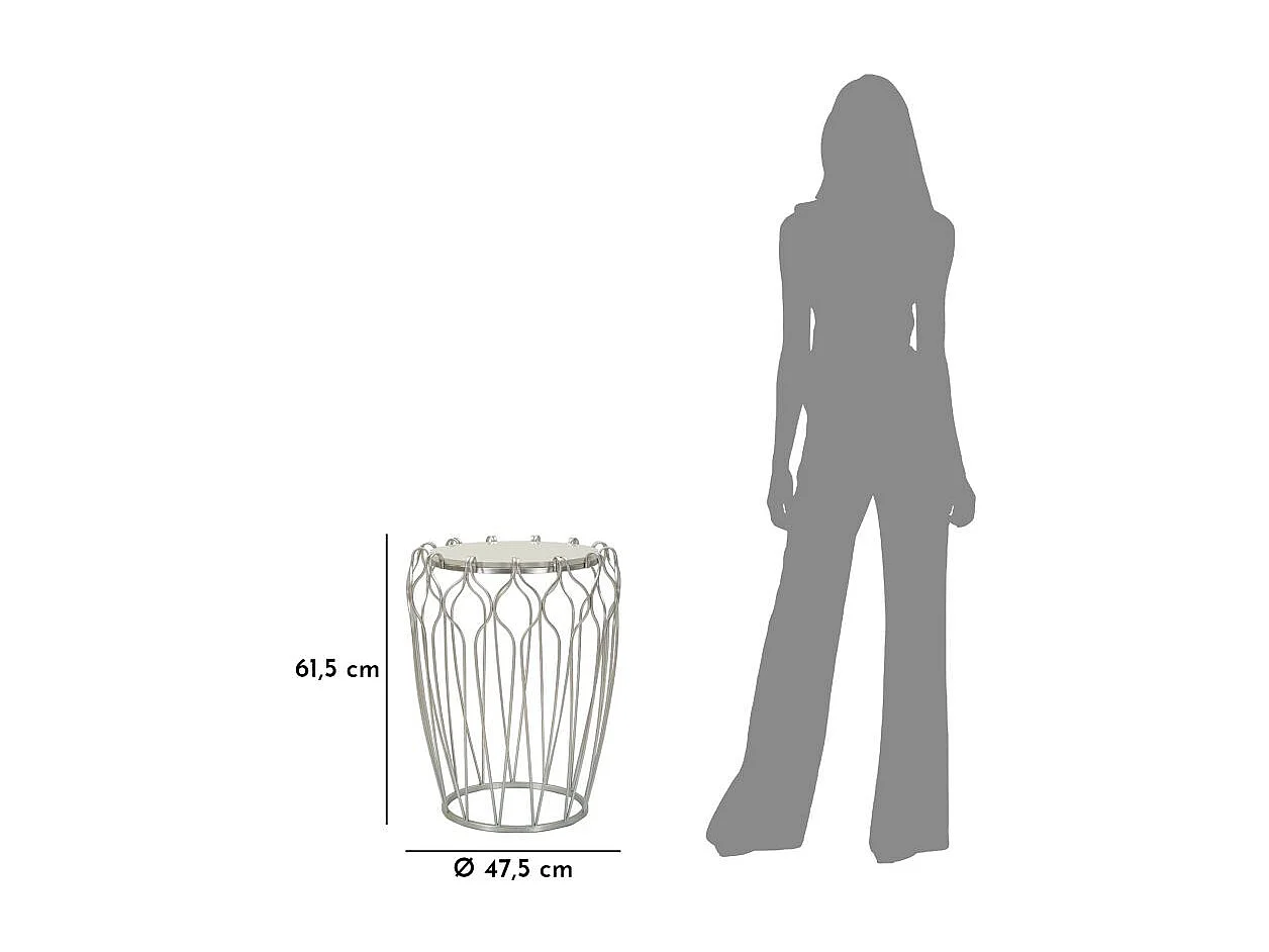 Table d'Appoint en Marbre "Hook" 61cm Argent