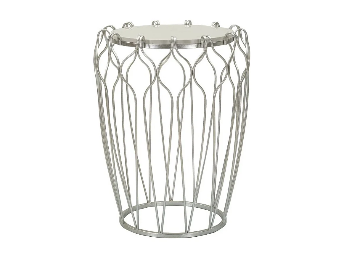 Table d'Appoint en Marbre "Hook" 61cm Argent