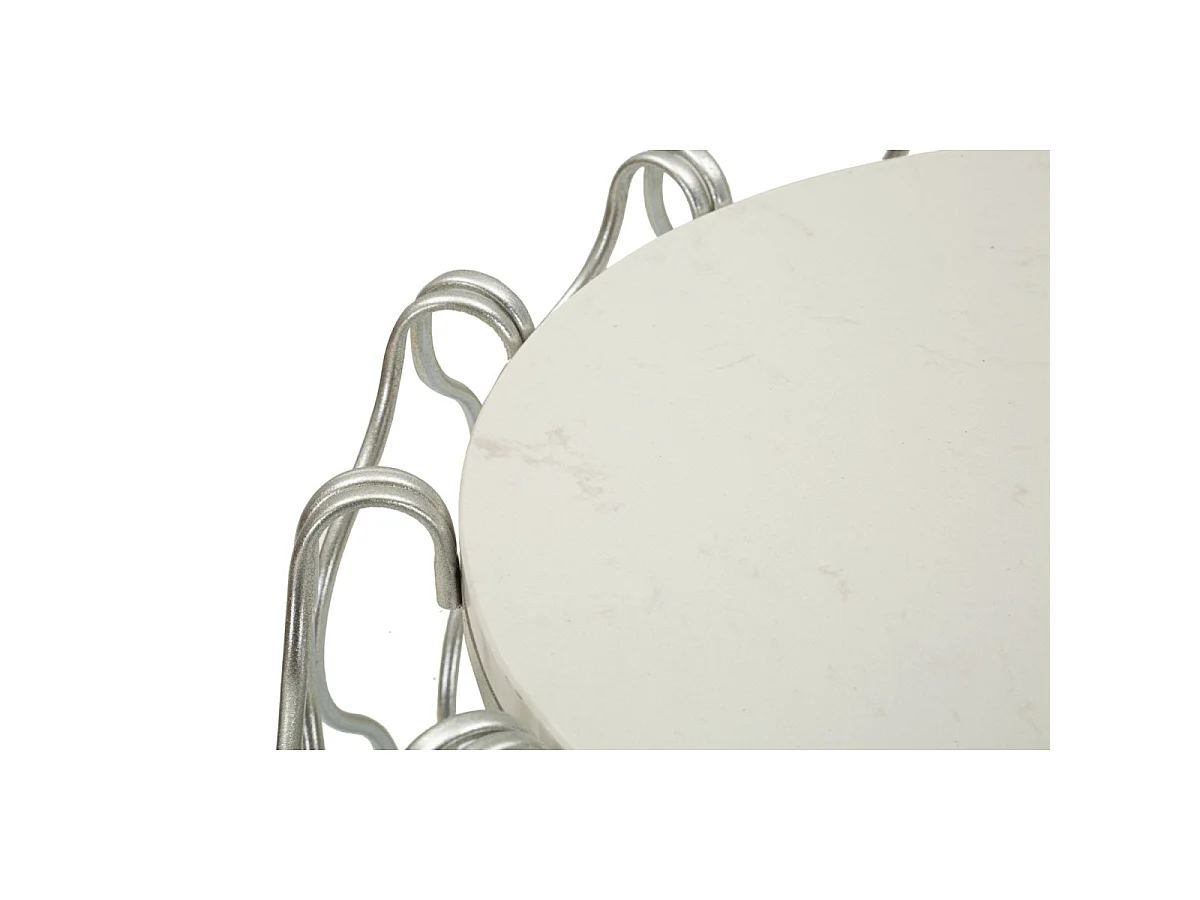 Table d'Appoint en Marbre "Hook" 61cm Argent