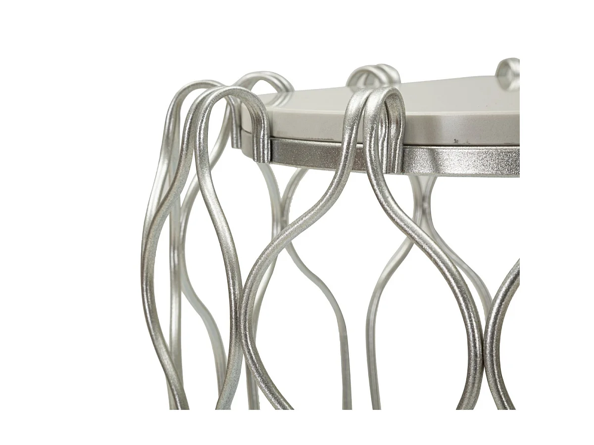 Table d'Appoint en Marbre "Hook" 61cm Argent
