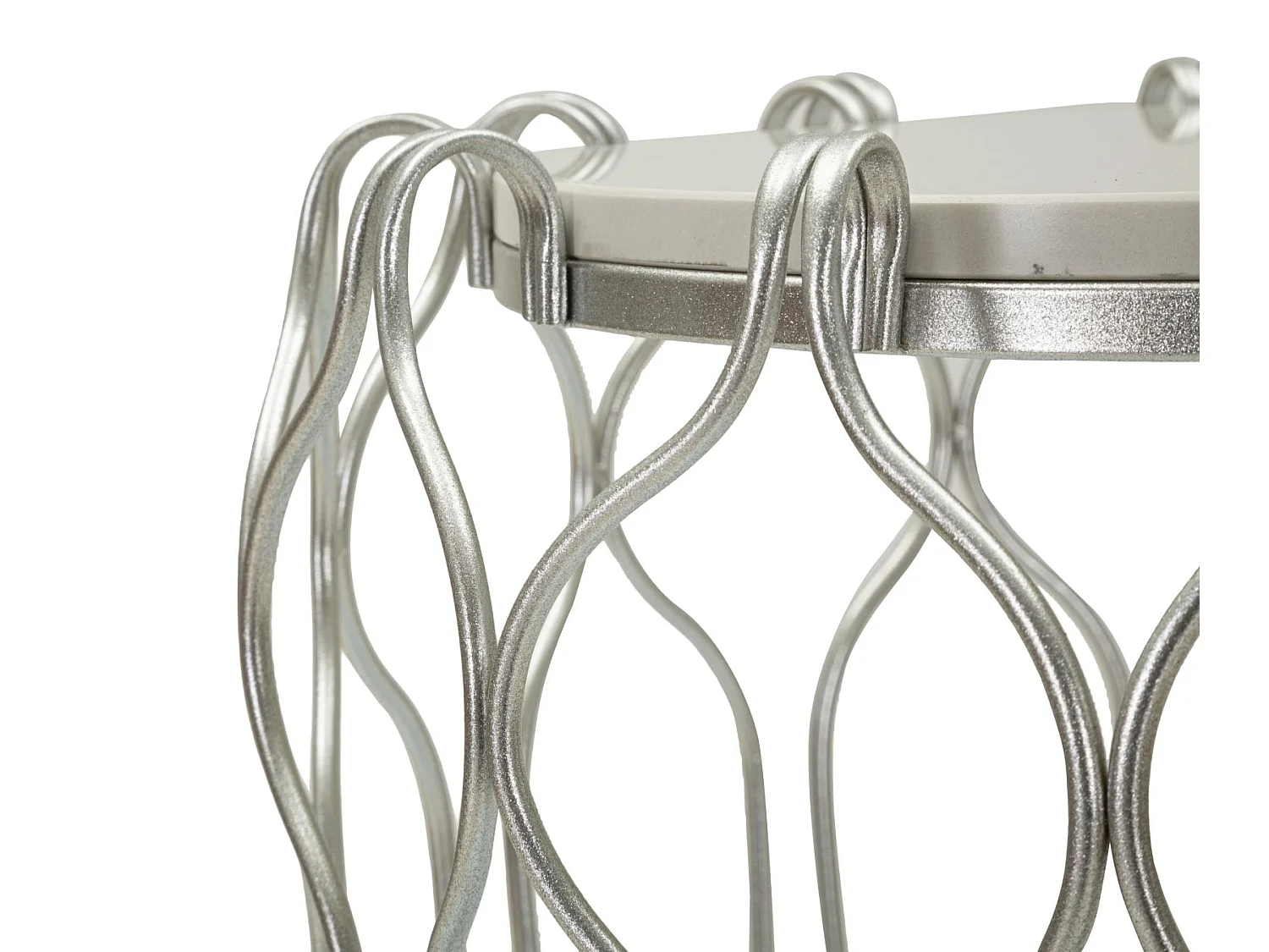 Table d'Appoint en Marbre "Hook" 61cm Argent