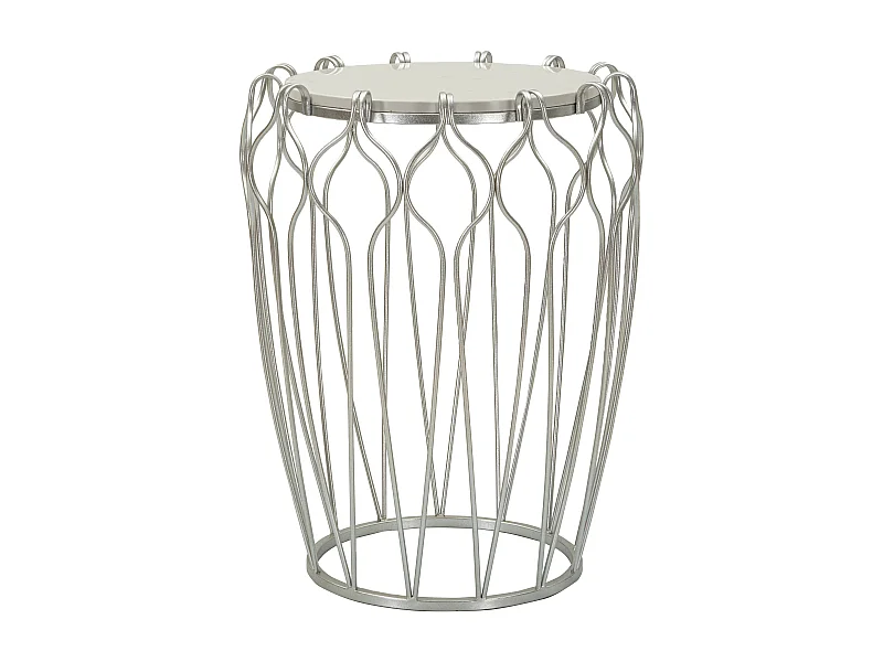 Zilveren metalen salontafel Ø 47,5x61,5 cm